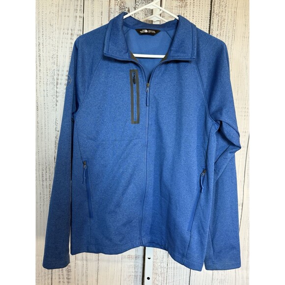 The North Face Men’s Small Canyon Flats Fleece Jacket Blue Heather Full Zip - Picture 1 of 6